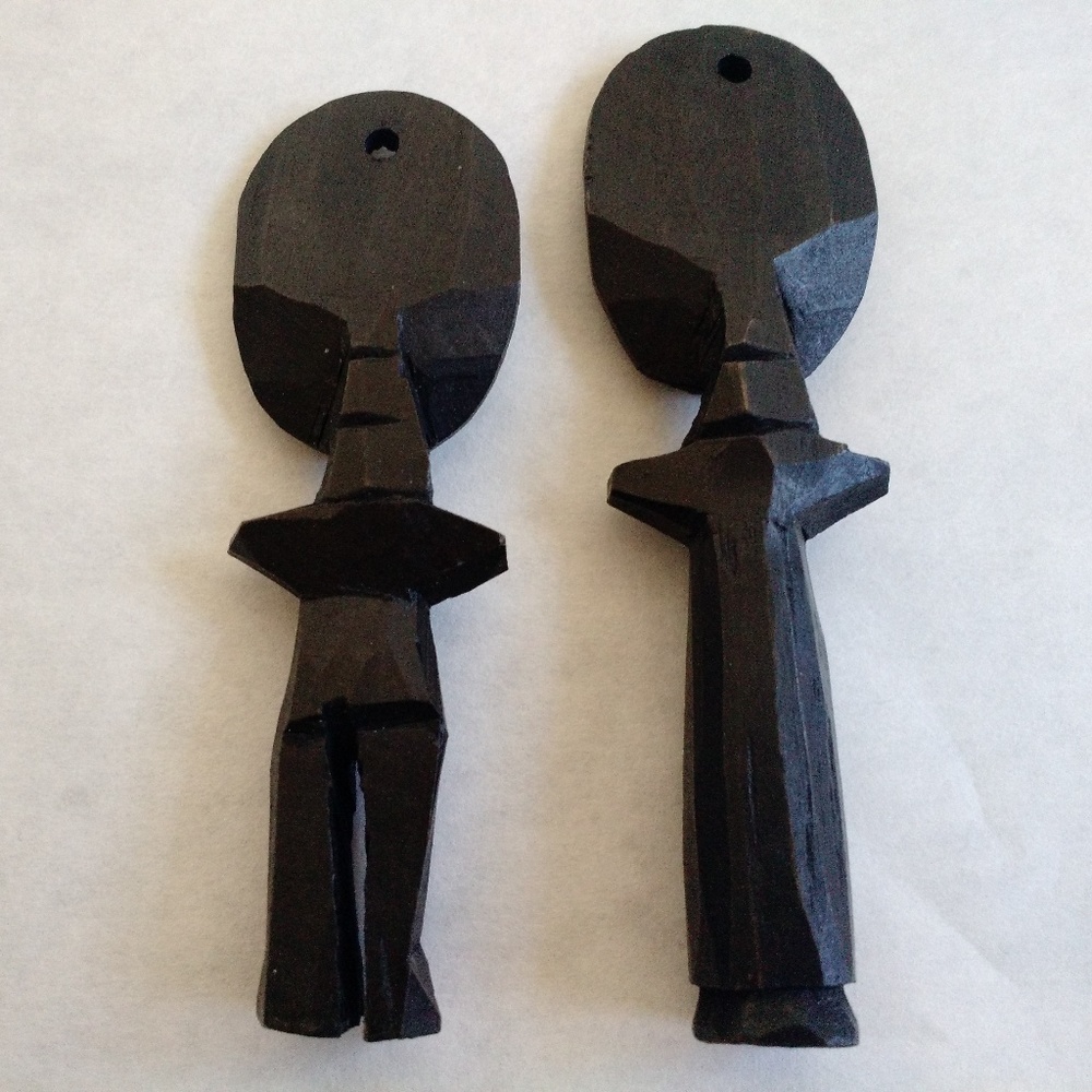 KENYA Ashante Ebony Vintage Wood Doll Pendent - Picture 7 of 8